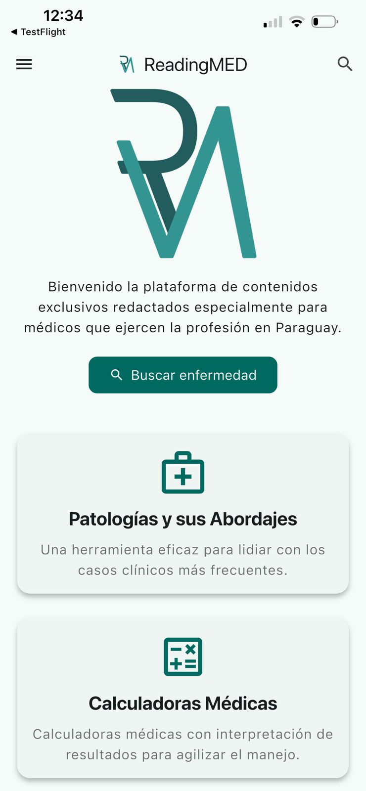 Captura de ReadingMED con contenido clínico